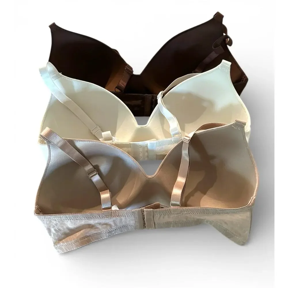 Rene Rofe Women's 36D Bras Wire-free soft foam Tshirt Bras new no tags 3 pack - Picture 2 of 8